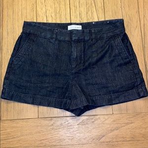 Navy blue denim shorts